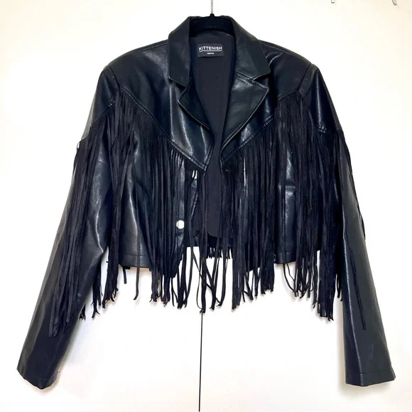 Kittenish Faux Leather Fringe Jacket - Picture 1 of 3